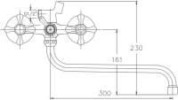 Смеситель с длинным изливом для ванны Haiba HB2208
