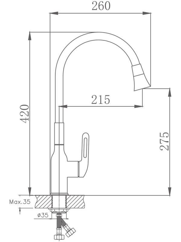Смеситель для кухни Haiba HB42830-7 черный