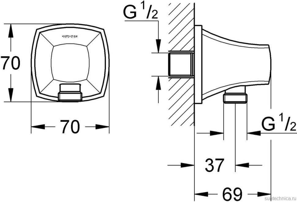 Шланговое подключение Grohe Grandera 27970DA0