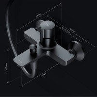 Смеситель для ванны с душем AM.PM X-Joy TouchReel F85A10522 черный