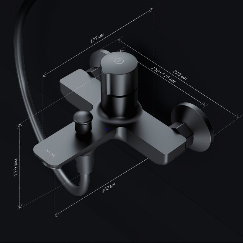 Смеситель для ванны с душем AM.PM X-Joy TouchReel F85A10522 черный