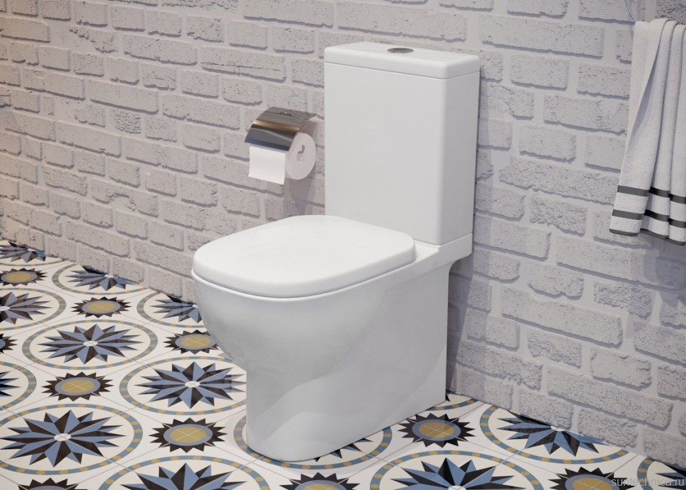 Унитаз-компакт напольный Sanita luxe Quadro Comfort с биде, с микролифтом, белый