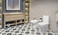 Унитаз-компакт напольный Sanita luxe Quadro Comfort с биде, с микролифтом, белый