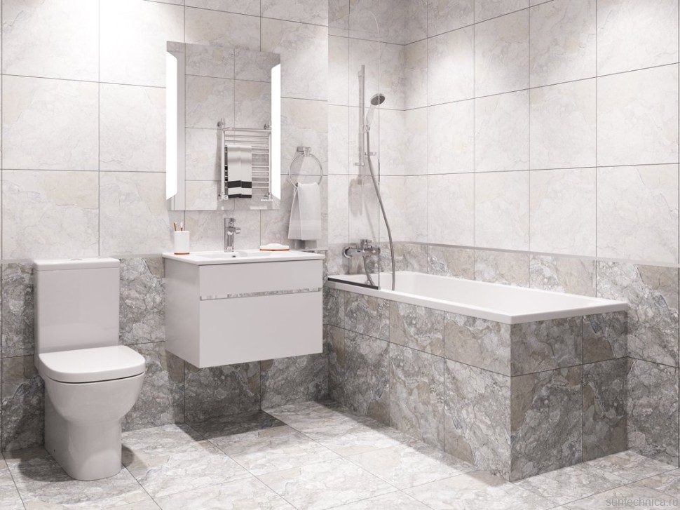 Унитаз-компакт напольный Sanita luxe Quadro Comfort с биде, с микролифтом, белый