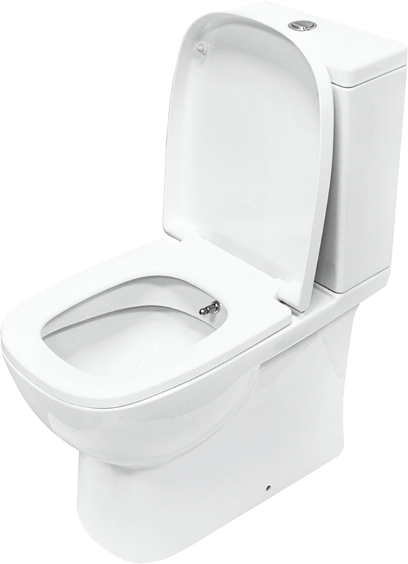 Унитаз-компакт напольный Sanita luxe Quadro Comfort с биде, с микролифтом, белый