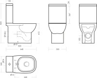 Унитаз-компакт напольный Sanita luxe Quadro Comfort с биде, с микролифтом, белый