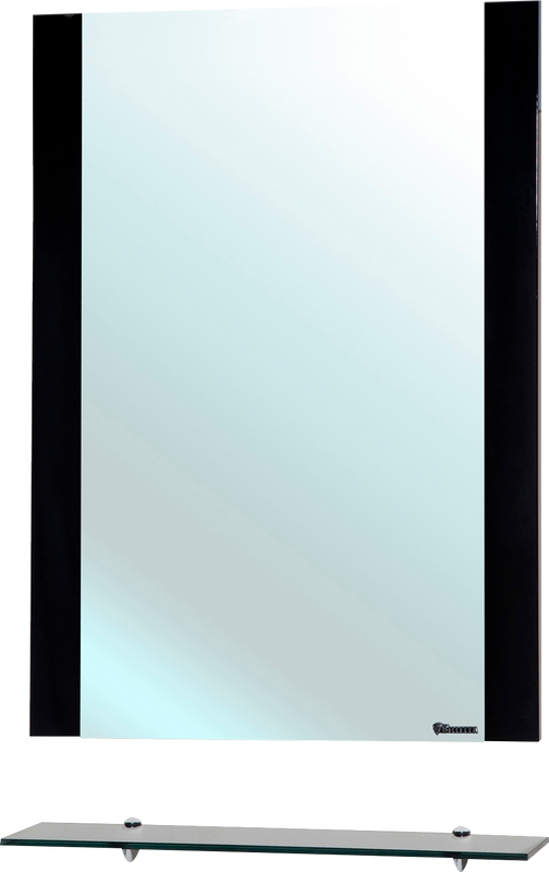 Зеркало Bellezza Рокко 50 черное, с полкой