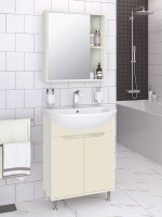 Мебель для ванной комнаты Runo Эконова 50 напольная, белая крем
