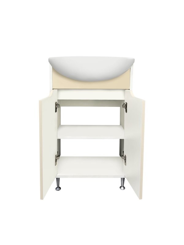 Мебель для ванной комнаты Runo Эконова 50 напольная, белая крем