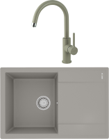 Комплект Мойка Lemark Imandra 760 9910027 грей + Смеситель Comfort LM3073PGR грей