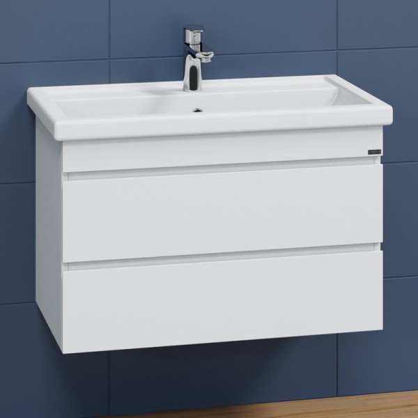 Тумба с раковиной СаНта Марс 80 подвесная, с ящиками