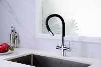 Смеситель для кухни Paulmark Salix 213419-CR хром, черный, с гибким изливом