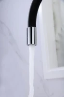 Смеситель для кухни Paulmark Salix 213419-CR хром, черный, с гибким изливом