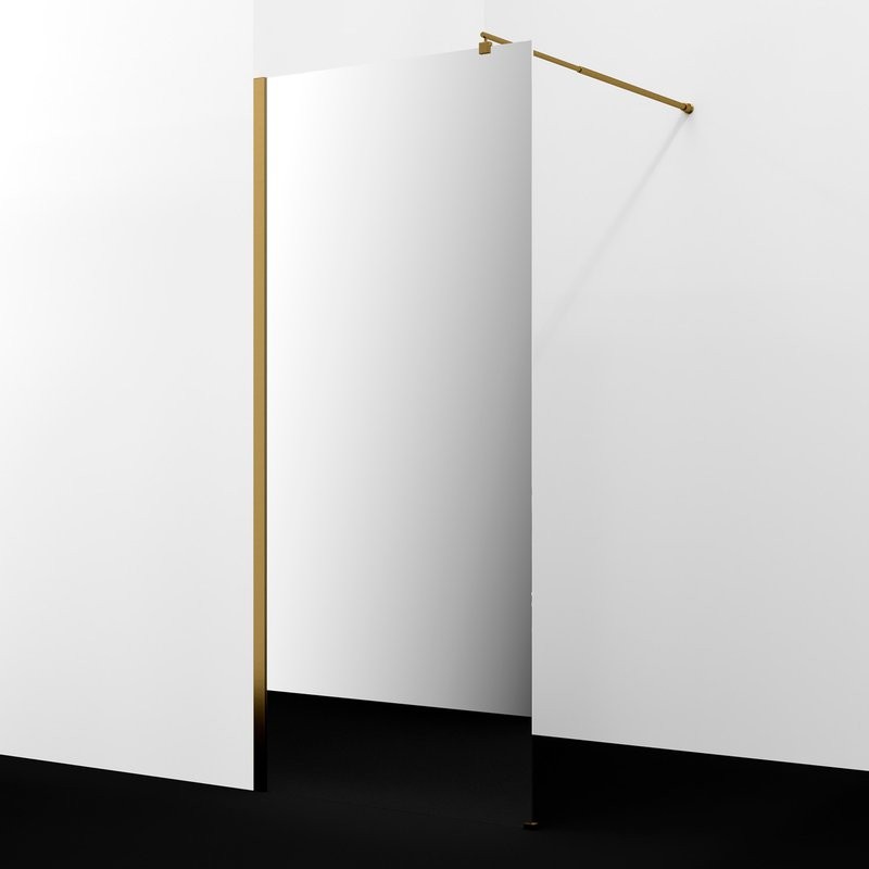 Душевая перегородка Wasserkraft Rur 30W 100 см, профиль матовое золото, стекло зеркальное