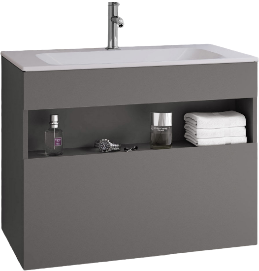 Тумба с раковиной Keuco Stageline 32862 80 см, инокс матовый
