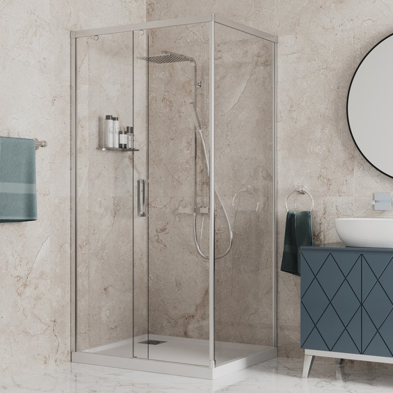 84CR12080 Душевое ограждение 120х80 см Paini Dax, прямоугольное, раздвижное, универсальное, хром мат