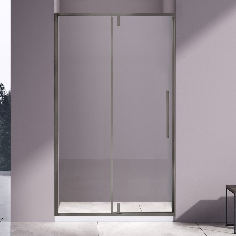 Душевая дверь в нишу Vincea Slim-N VDP-4SN120CLGM 120x195, профиль вороненая сталь