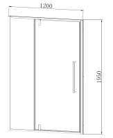 Душевая дверь в нишу Vincea Slim-N VDP-4SN120CLGM 120x195, профиль вороненая сталь