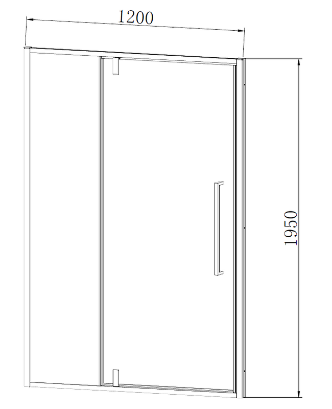 Душевая дверь в нишу Vincea Slim-N VDP-4SN120CLGM 120x195, профиль вороненая сталь