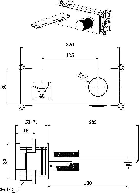 Смеситель для раковины Allen Brau Liberty 5.33004-00 С ВНУТРЕННЕЙ ЧАСТЬЮ, хром