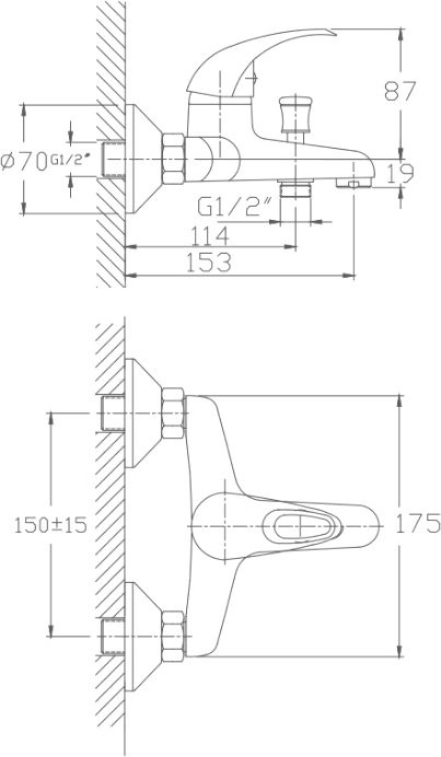 Смеситель для ванны с душем Haiba HB3015
