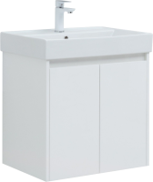 Тумба с раковиной Aquanet Nova Lite 60 белый глянец, с дверками