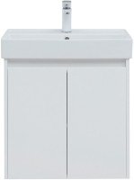 Тумба с раковиной Aquanet Nova Lite 60 белый глянец, с дверками