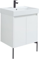 Тумба с раковиной Aquanet Nova Lite 60 белый глянец, с дверками