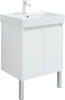 Тумба с раковиной Aquanet Nova Lite 60 белый глянец, с дверками