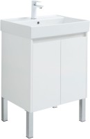 Тумба с раковиной Aquanet Nova Lite 60 белый глянец, с дверками