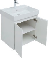 Тумба с раковиной Aquanet Nova Lite 60 белый глянец, с дверками
