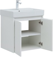 Тумба с раковиной Aquanet Nova Lite 60 белый глянец, с дверками
