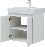 Тумба с раковиной Aquanet Nova Lite 60 белый глянец, с дверками