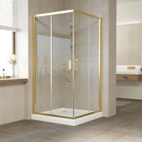 Душевой уголок Vegas Glass ZA Tur Novo 100 09 01 профиль золото, стекло прозрачное