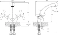 Смеситель для раковины Haiba HB25 HB1025 Смеситель для раковины Haiba HB25 HB1025