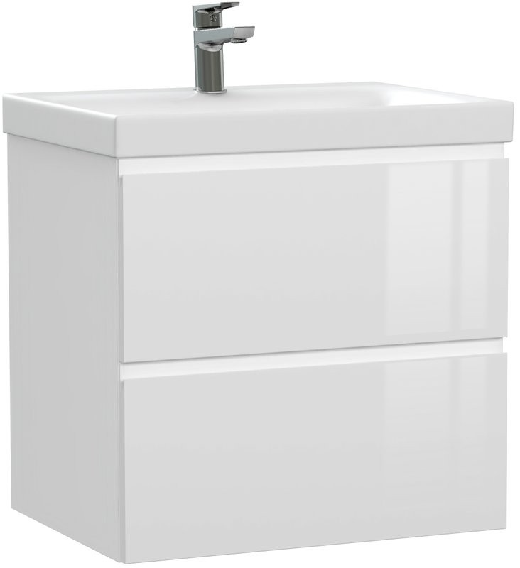 Мебель для ванной комнаты Cersanit Moduo 60, раковина Como 60, зеркало LED 010 base 60, с подсветкой