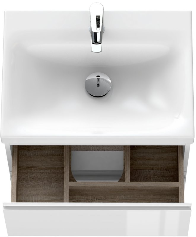 Мебель для ванной комнаты Cersanit Moduo 60, раковина Como 60, зеркало LED 010 base 60, с подсветкой