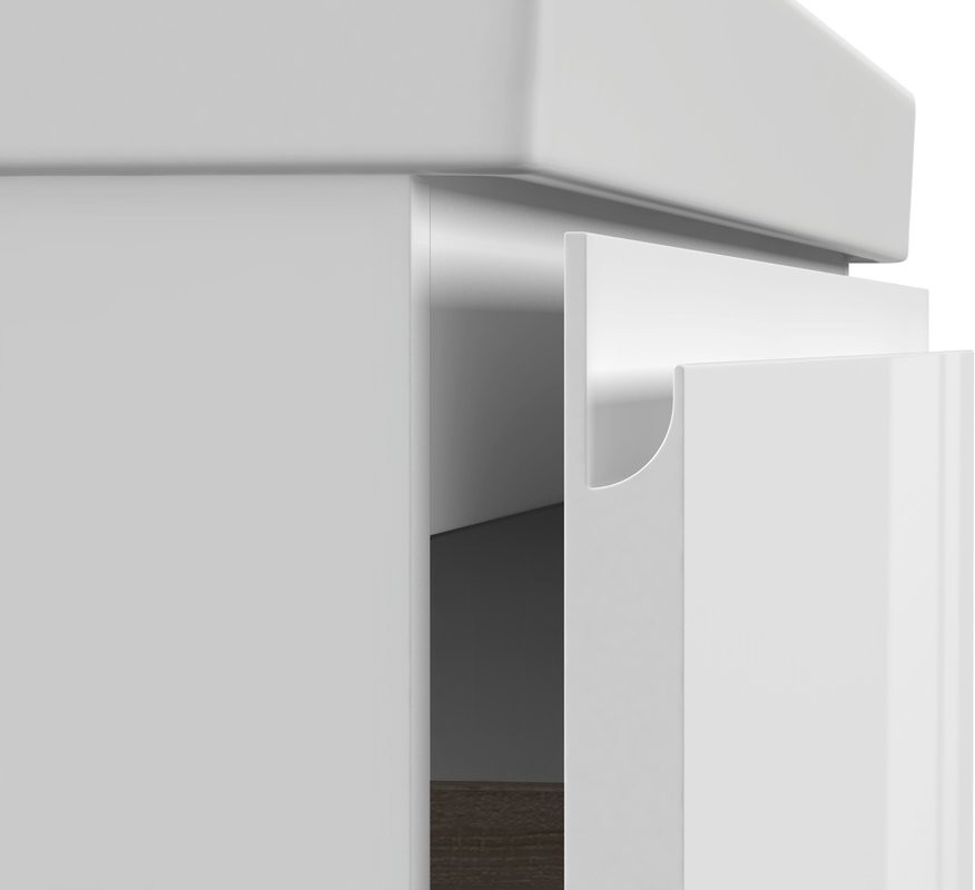 Мебель для ванной комнаты Cersanit Moduo 60, раковина Como 60, зеркало LED 010 base 60, с подсветкой