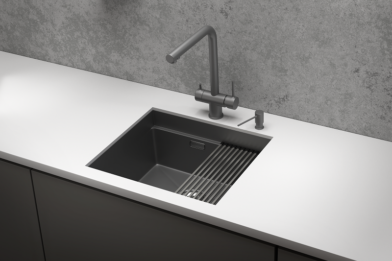 Мойка кухонная Granula Kitchen Space 5045U, графит матовый