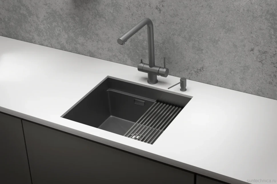 Мойка кухонная Granula Kitchen Space 5045U, графит матовый