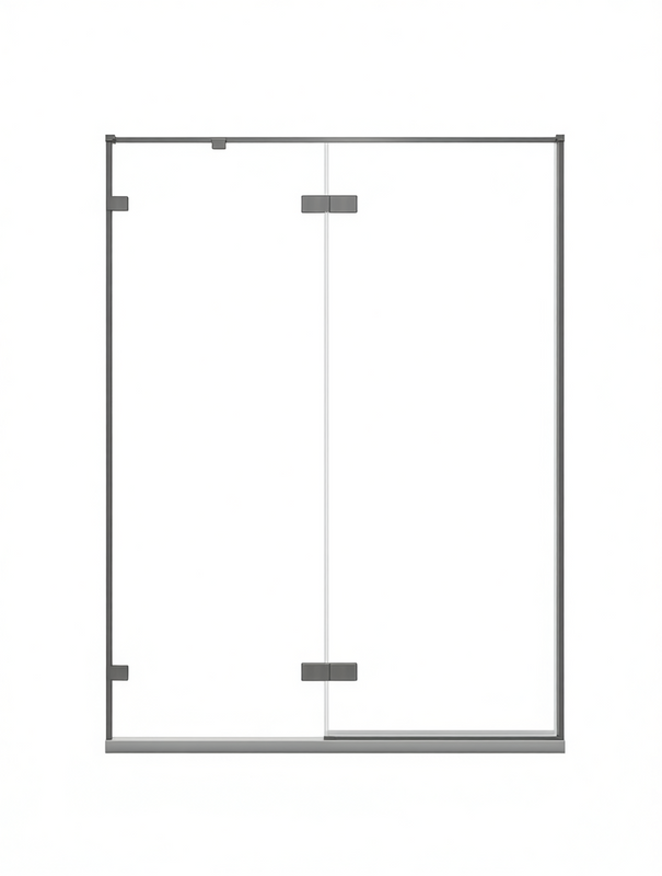 Душевая дверь в нишу Veconi Premium Alassio GR 140x200, профиль брашированный графит, стекло прозрачное