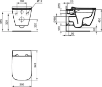 Комплект  Унитаз подвесной Ideal Standard I Life B T533058 безободковый, с микролифтом, технология RimLS+, серый + Система инсталляции для унитазов TE