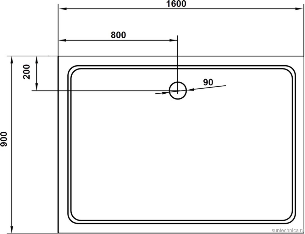 Поддон для душа Cezares Tray SMC TRAY-M-AH-160/90-35-W