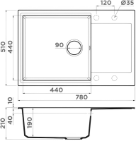 Комплект Мойка Omoikiri Daisen 78-LB leningrad grey + Измельчитель Nagare slim 1250-AZ azur blue