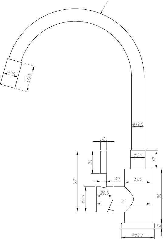 Смеситель для кухни ESKO Snake K44 B хром, черный, с гибким изливом