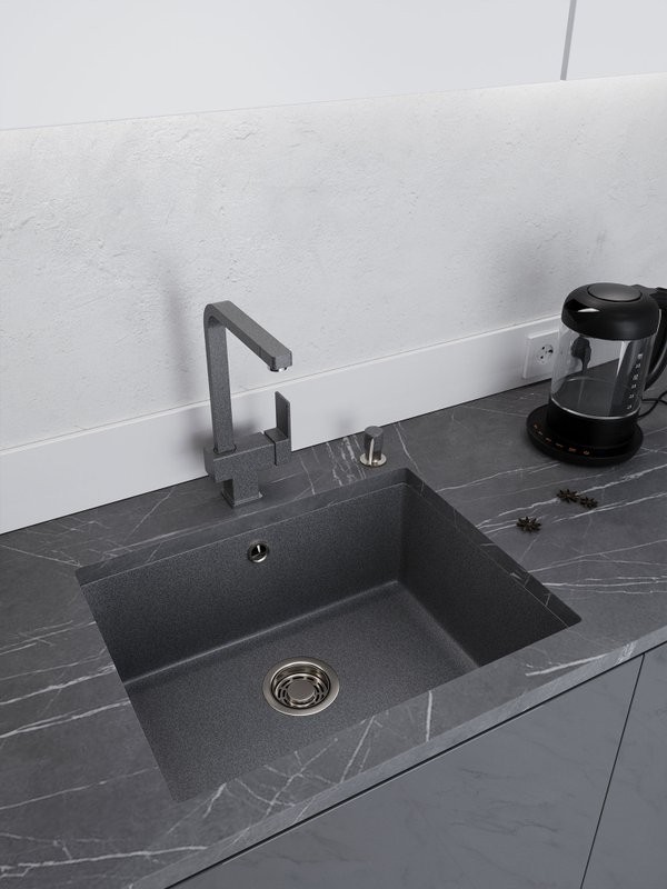 Мойка кухонная Emar Quartz EMQ-1555.P антрацит