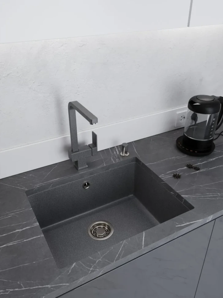 Мойка кухонная Emar Quartz EMQ-1555.P антрацит