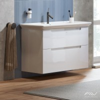 Тумба с раковиной Alavann Berta 105 подвесная, белая