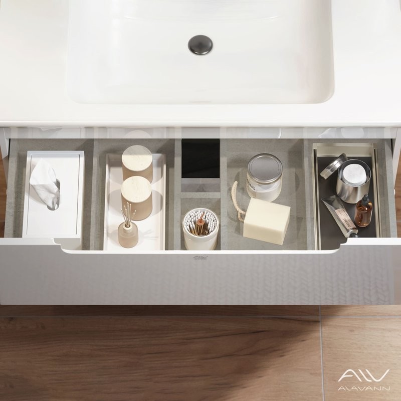 Тумба с раковиной Alavann Berta 105 подвесная, белая