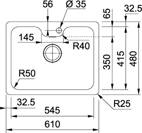Мойка кухонная Franke Bell BCX 110-55 TL нержавеющая сталь